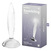 Satisfyer Sparkling Crystal 8 Inch Solid Glass Dildo with Texture > Sex Toys > Glass